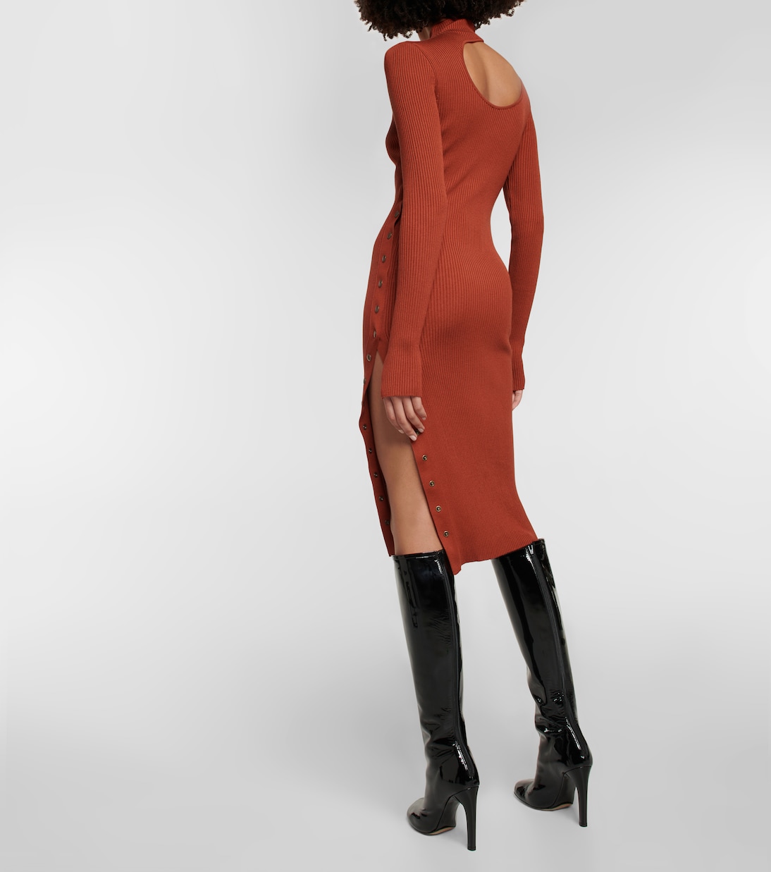 Abito midi Fineas in seta a coste | Petar Petrov