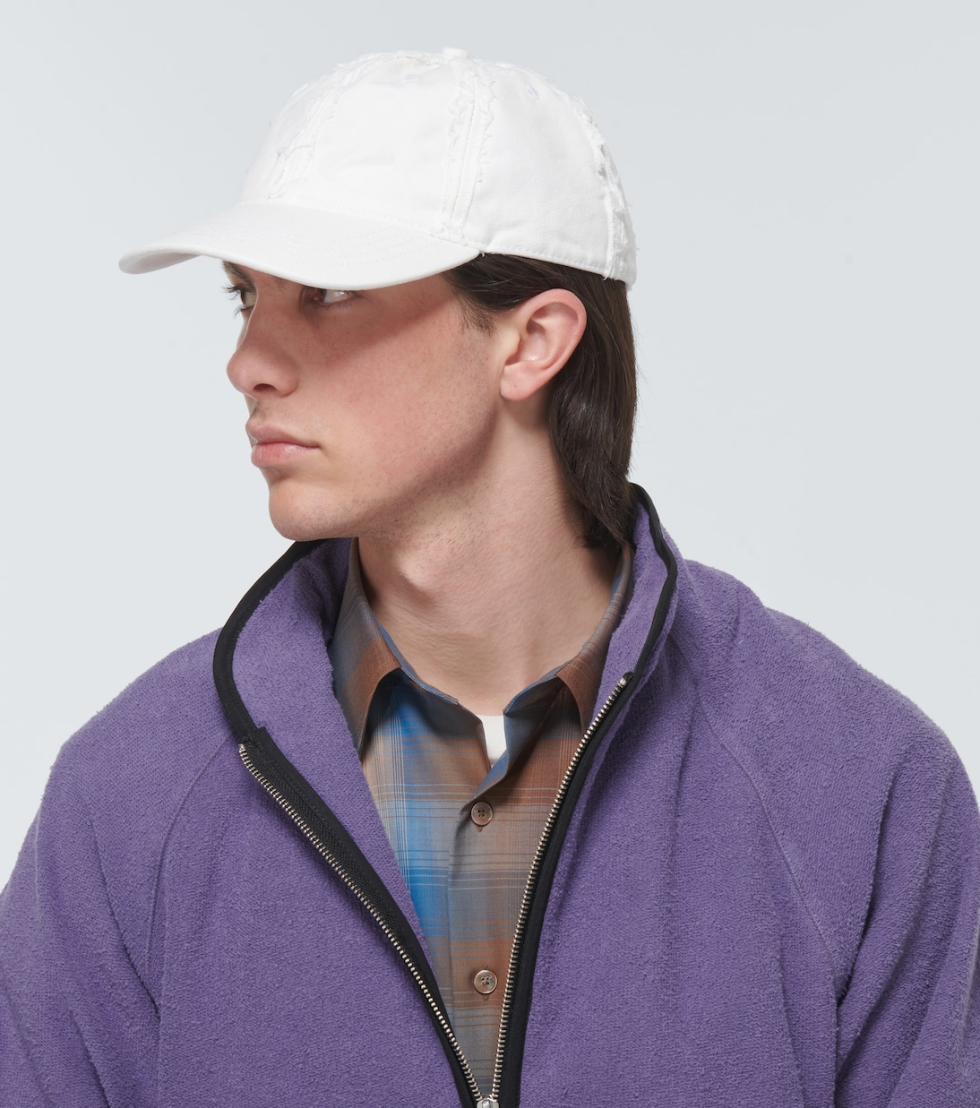 Cappello da baseball in denim distressed | Ranra