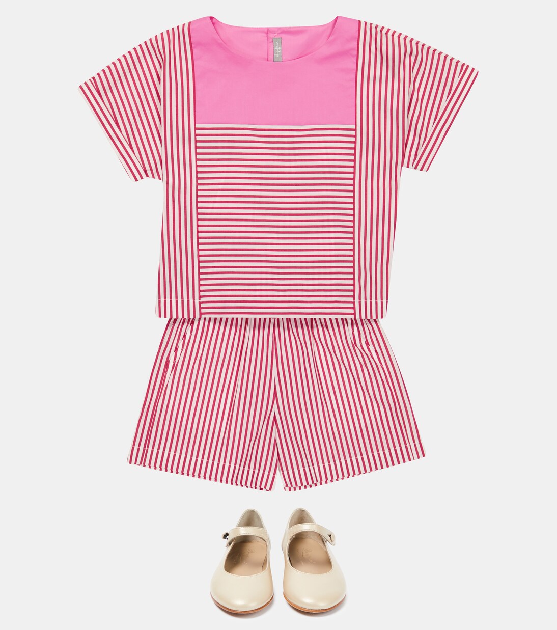 Striped poplin blouse and shorts set | Il Gufo