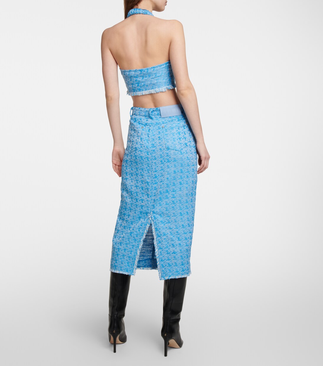 Guinevere tweed midi skirt | Staud