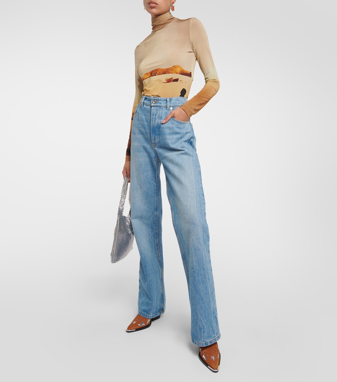 Westernstiefel aus Veloursleder | Rabanne