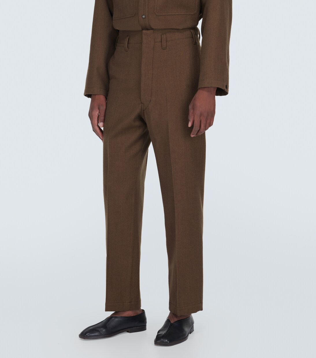 Maxi cotton and wool chinos  | Lemaire