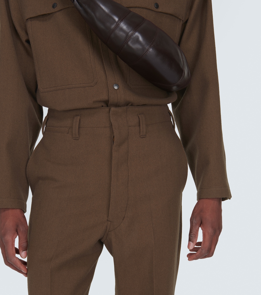 Maxi cotton and wool chinos  | Lemaire