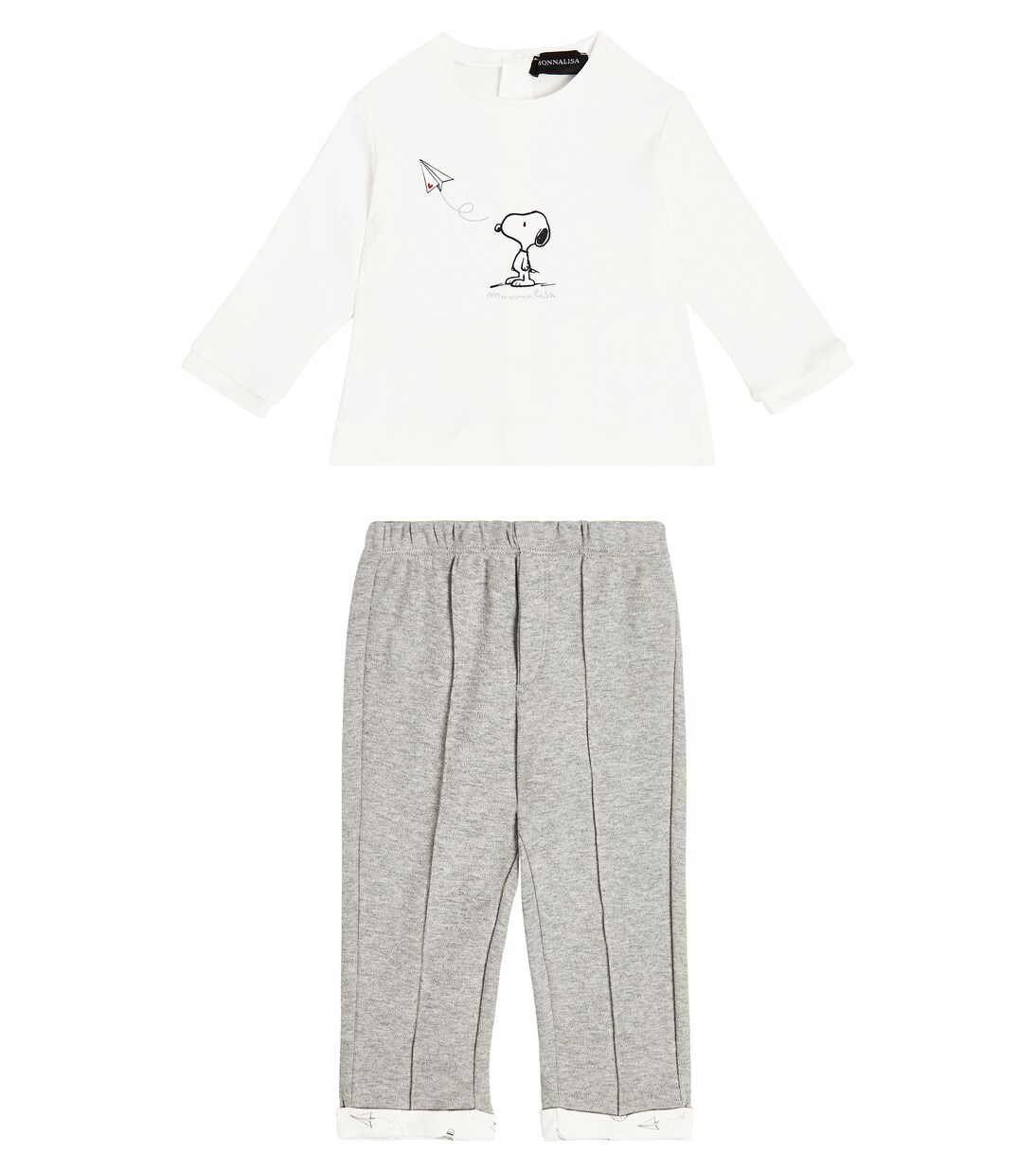 Baby cotton top and pants set | Monnalisa
