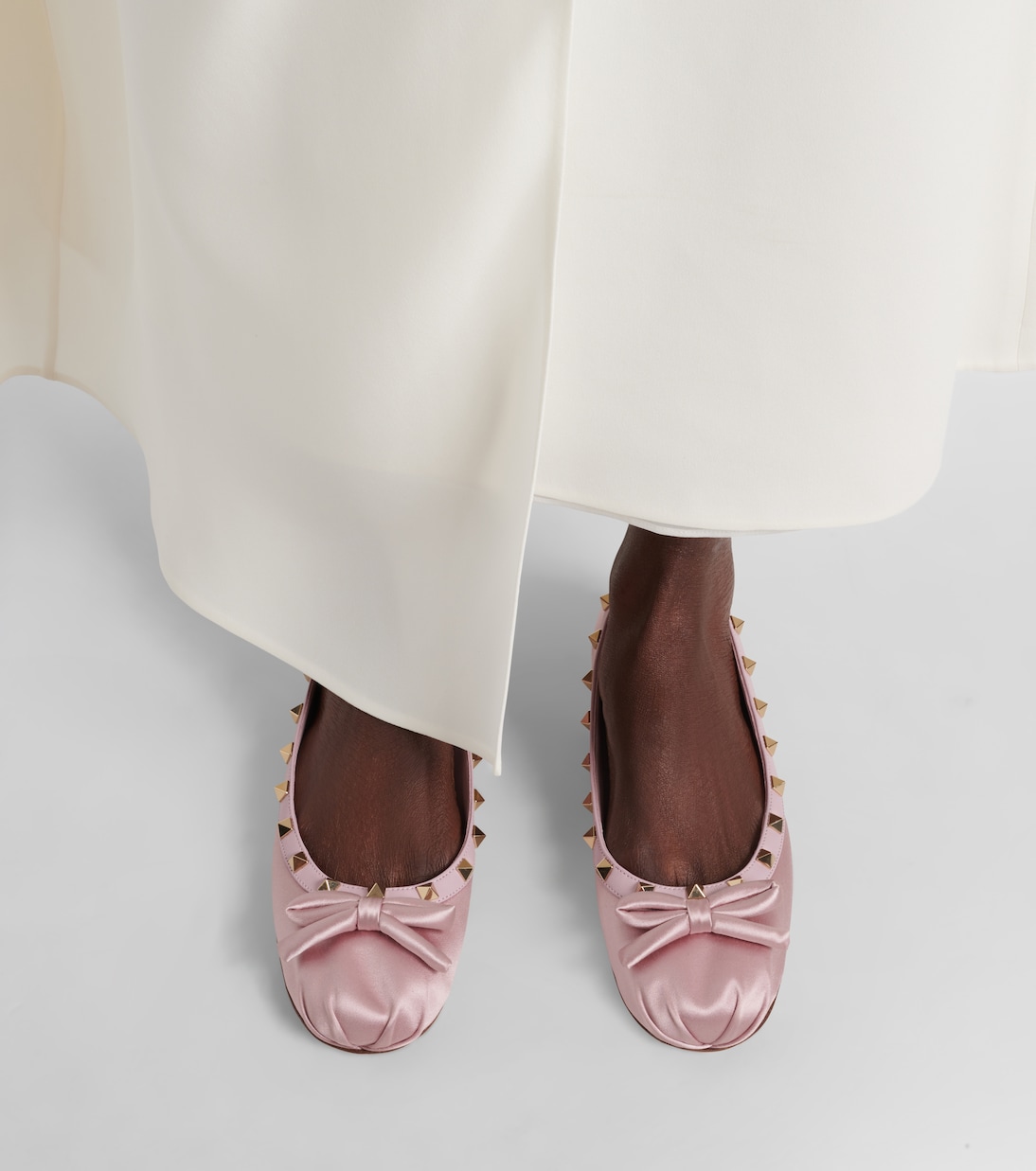 Ballerines Rockstud en satin | Valentino Garavani