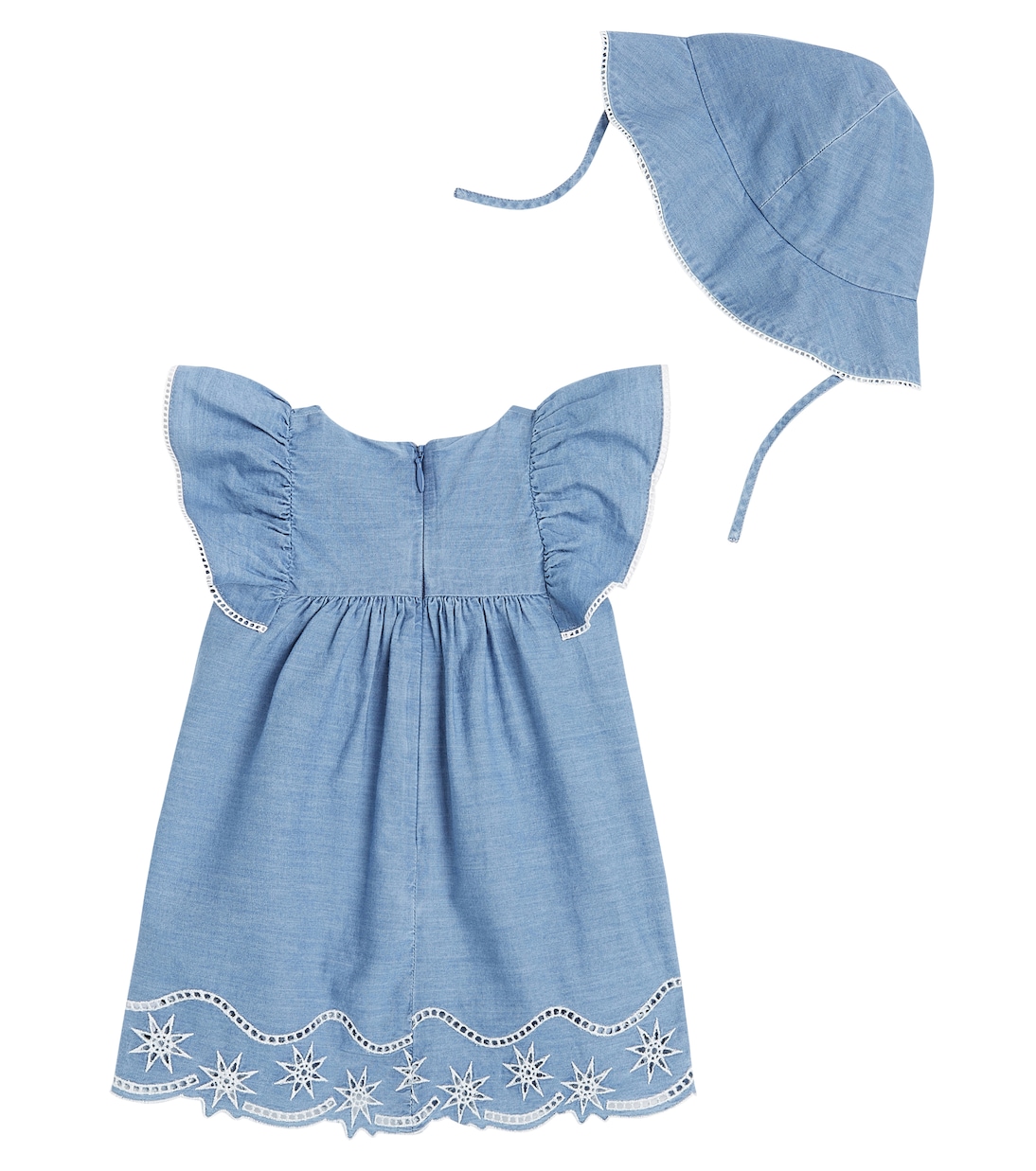 Bébé – Set robe et chapeau en denim | Chloé Kids