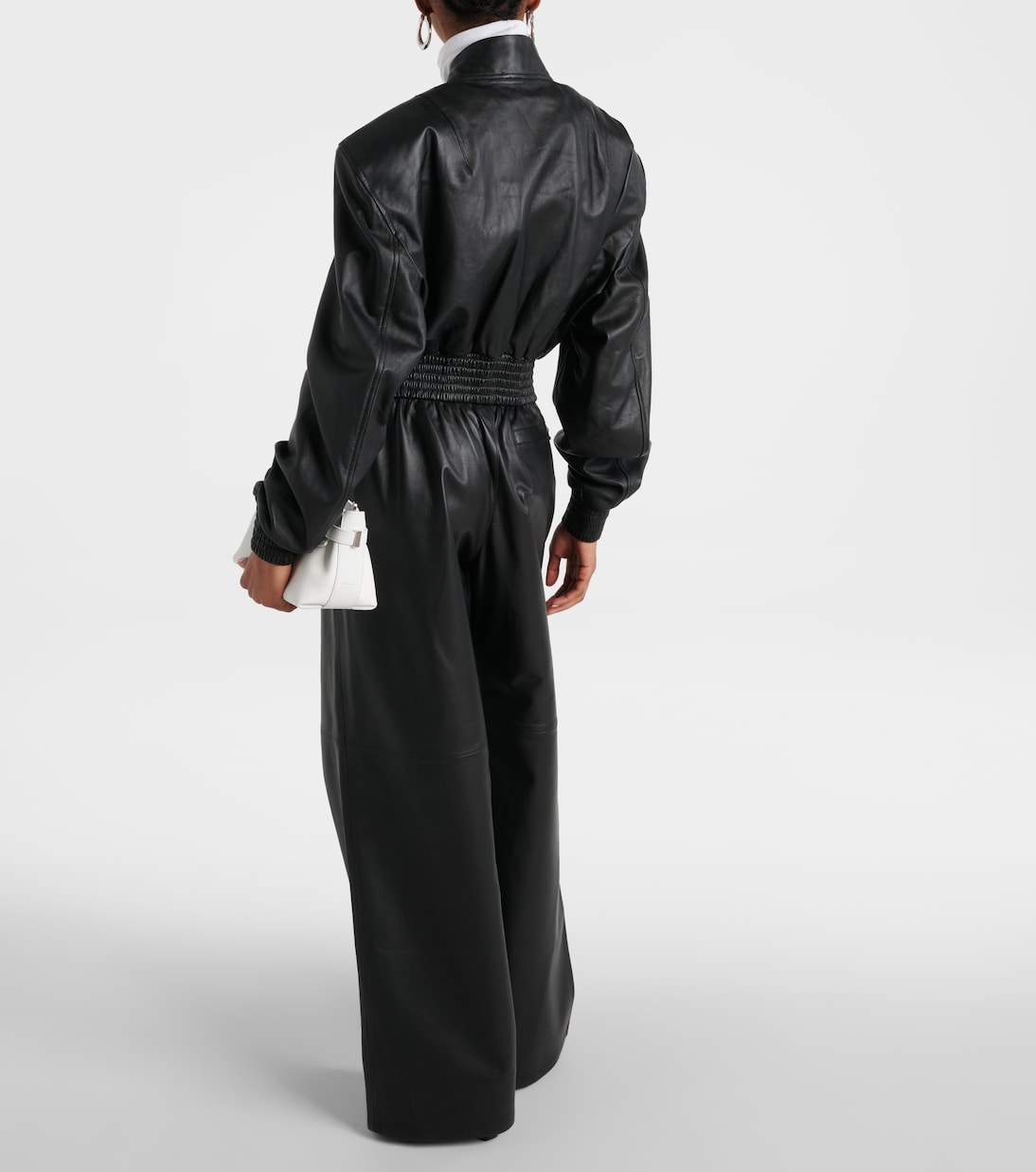 Cropped-Bomberjacke aus Leder | Wardrobe.NYC