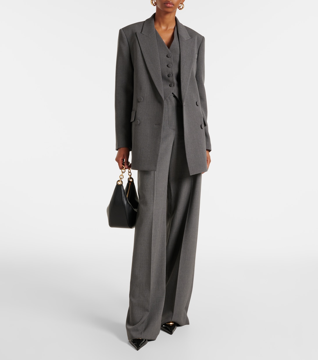 Gerade High-Rise-Hose aus Wolle | Valentino