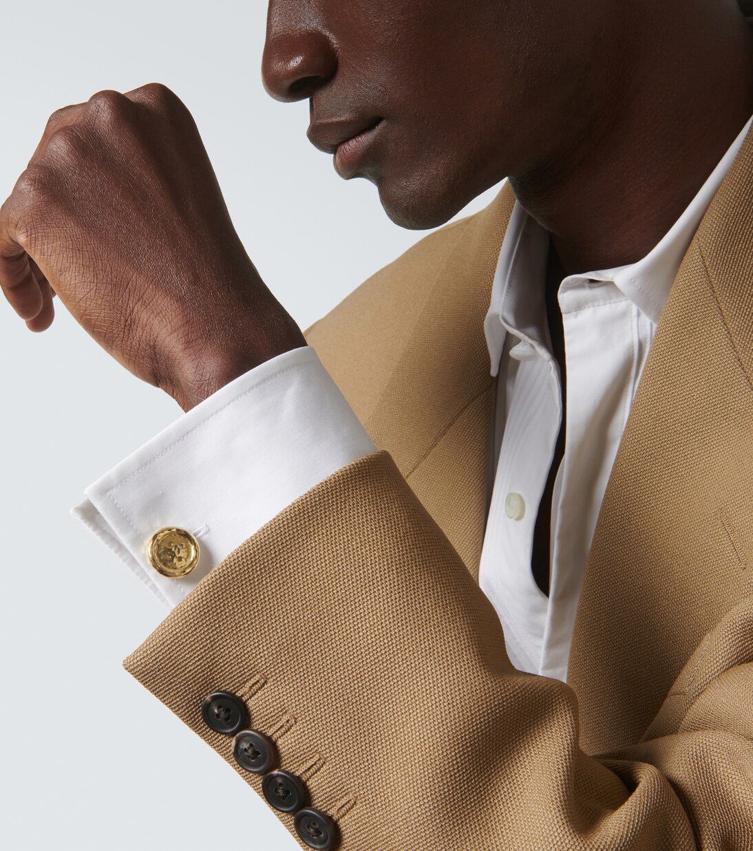 Button 18kt gold cufflinks | Octavia Elizabeth