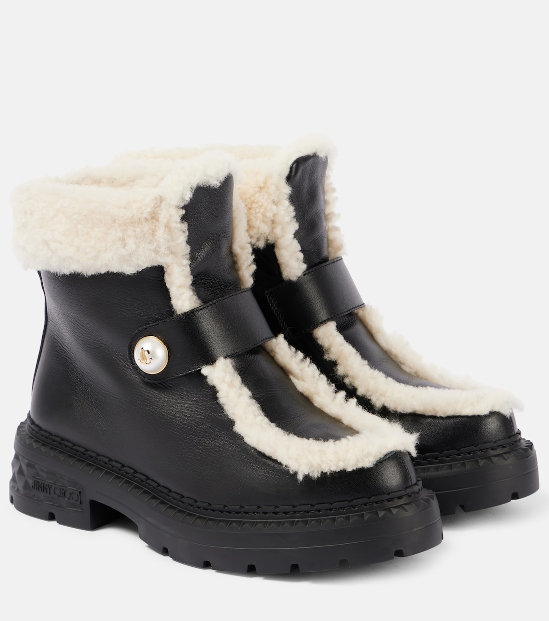 Shea shearling-lined leather ankle boots | Jimmy Choo