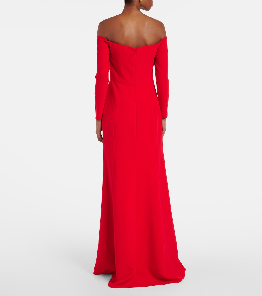 Draped off-shoulder crêpe gown | Carolina Herrera