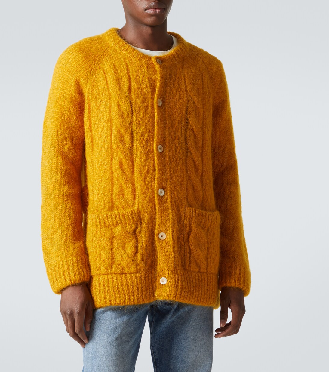 Cable-knit mohair-blend cardigan | Valentino