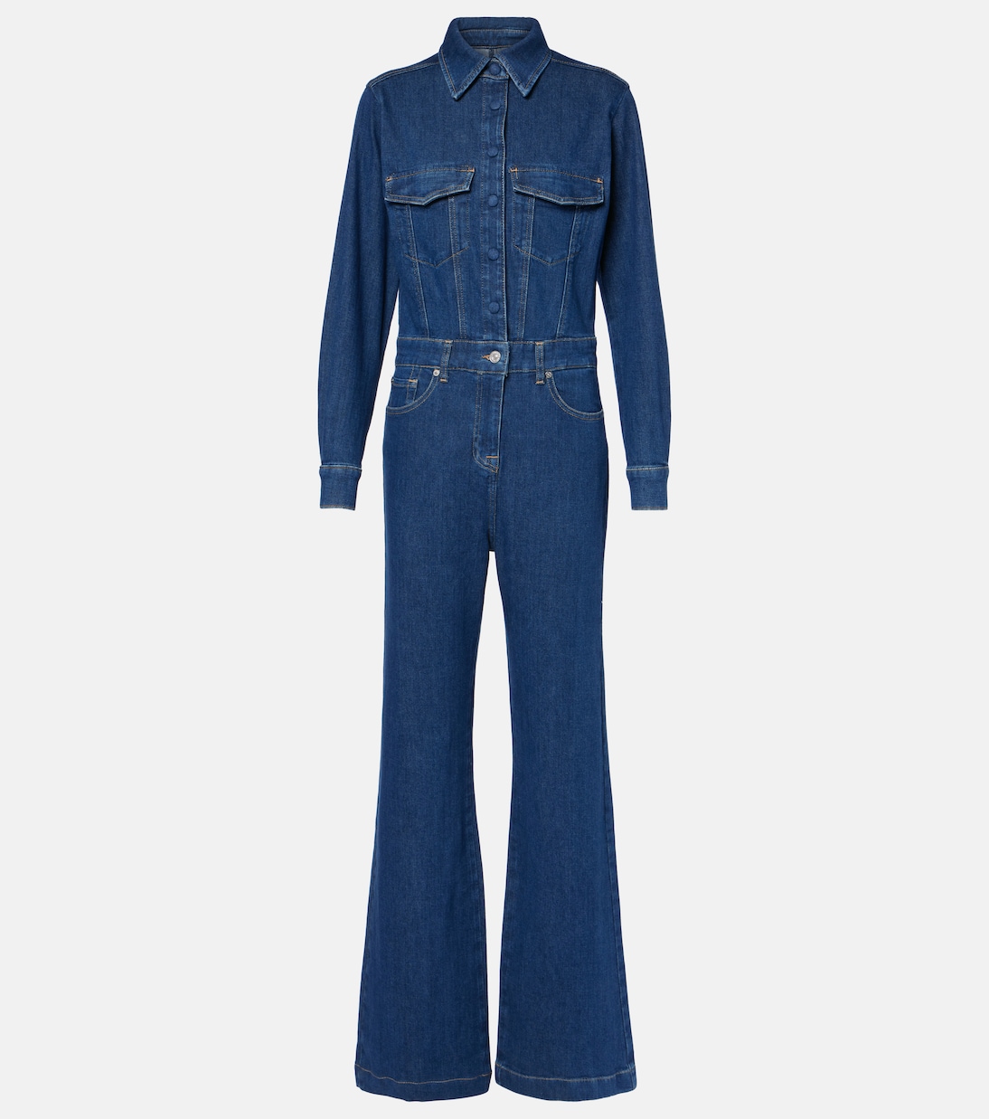 Flared denim jumpsuit | 7 For All Mankind