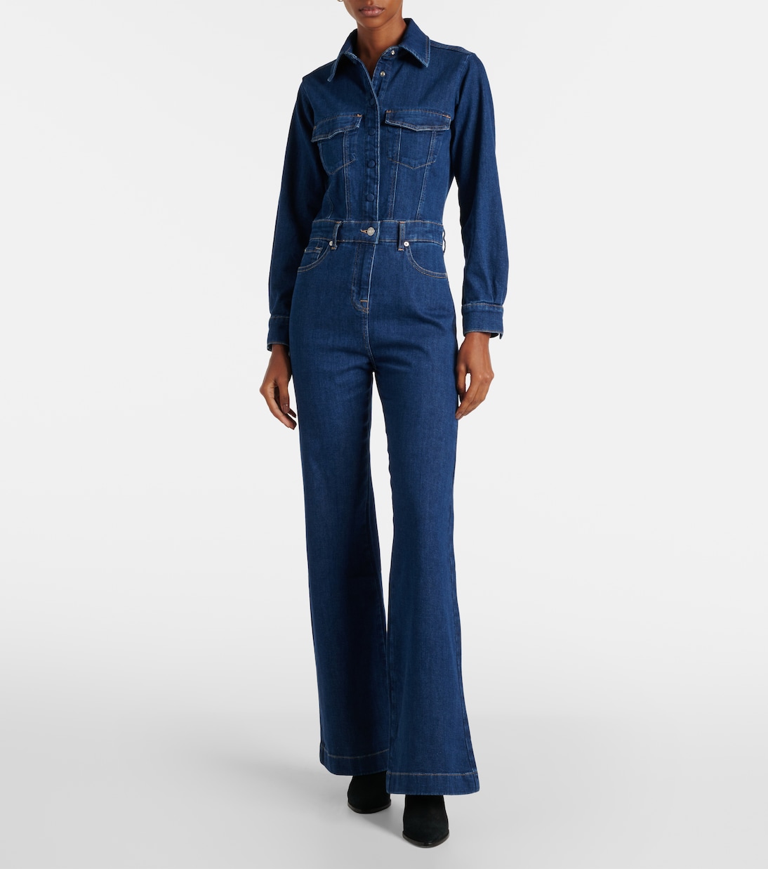 Flared denim jumpsuit | 7 For All Mankind