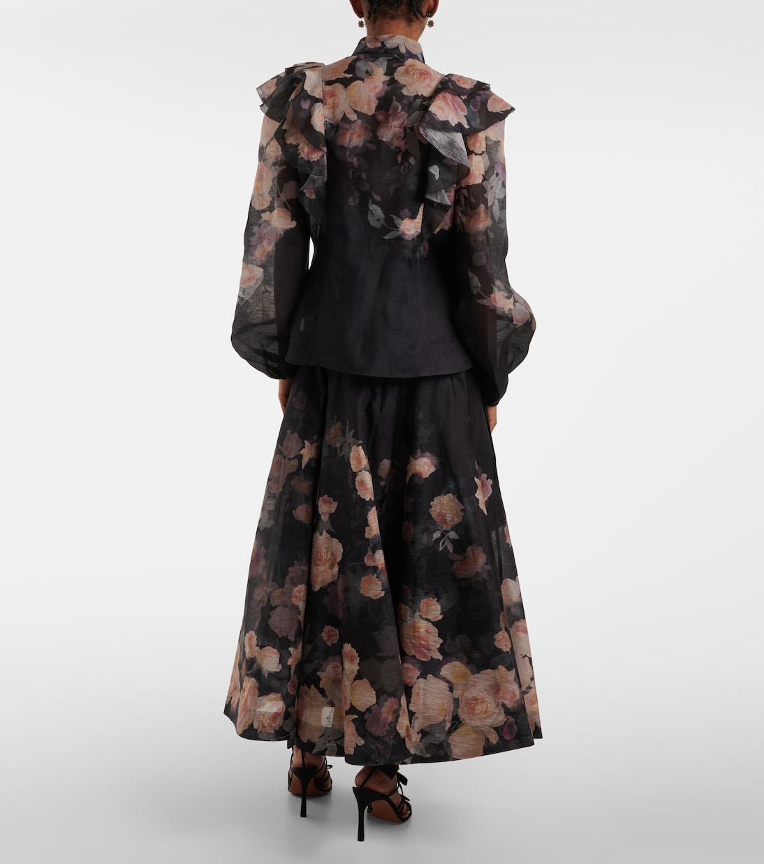 Bluse Crush Frill Sleeve aus Leinen und Seide | Zimmermann