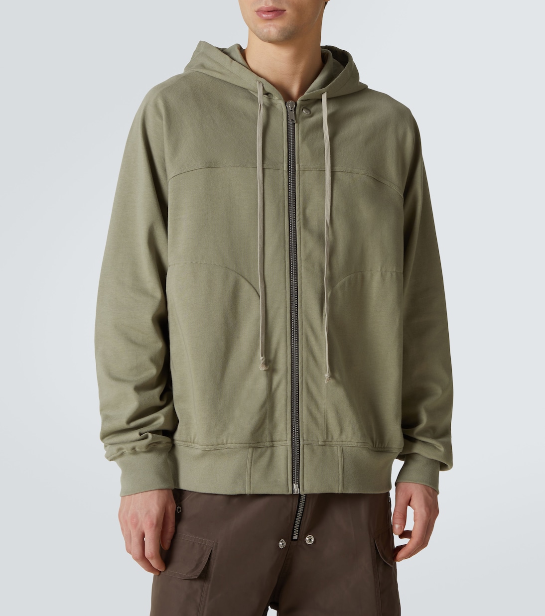Zip-up cotton jersey hoodie | Rick Owens