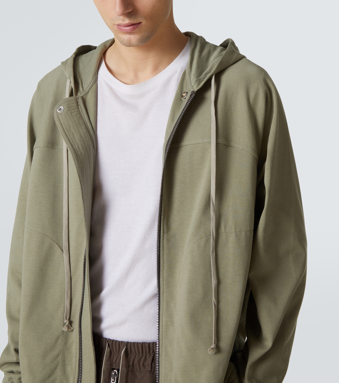 Zip-up cotton jersey hoodie | Rick Owens