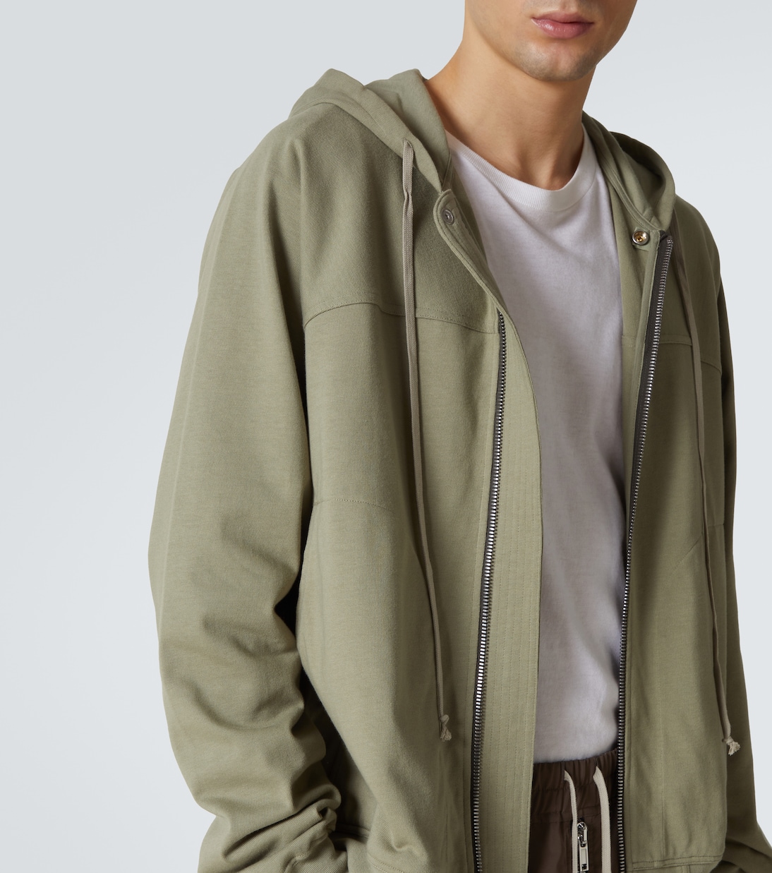 Zip-up cotton jersey hoodie | Rick Owens