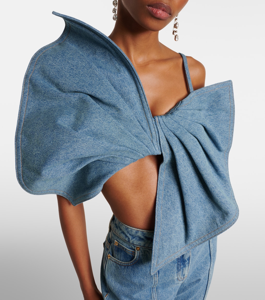 Top de denim con lazo | Nina Ricci