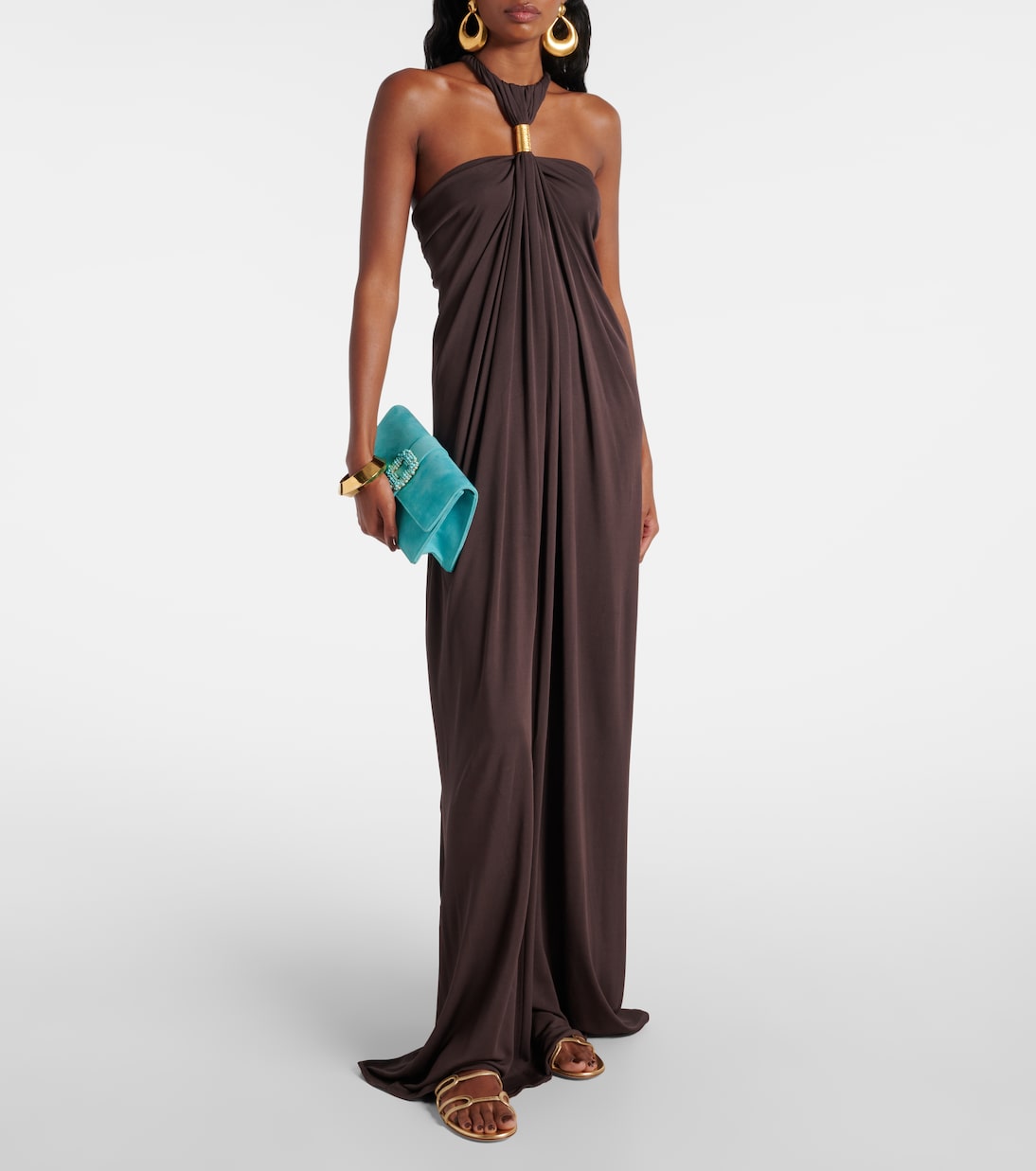 Fawdaflat metallic leather sandals | Manolo Blahnik