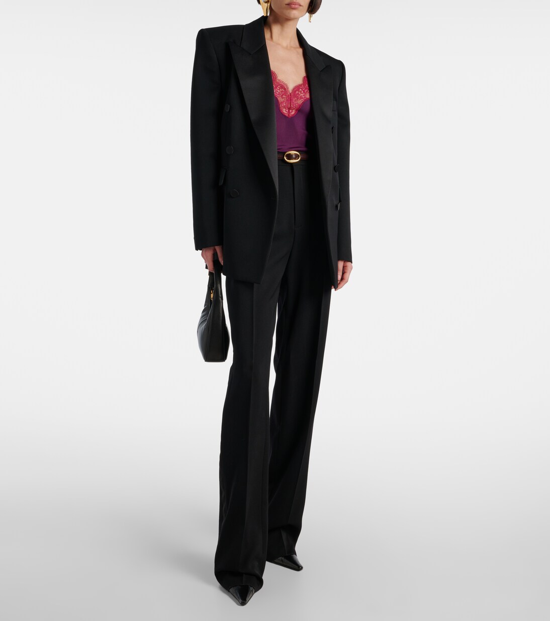 Lace-trimmed silk tank top | Saint Laurent