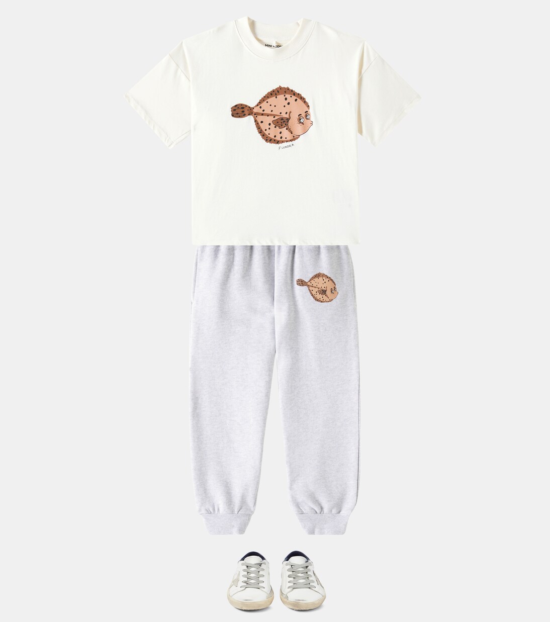 T-shirt Flundra in cotone con stampa | Mini Rodini