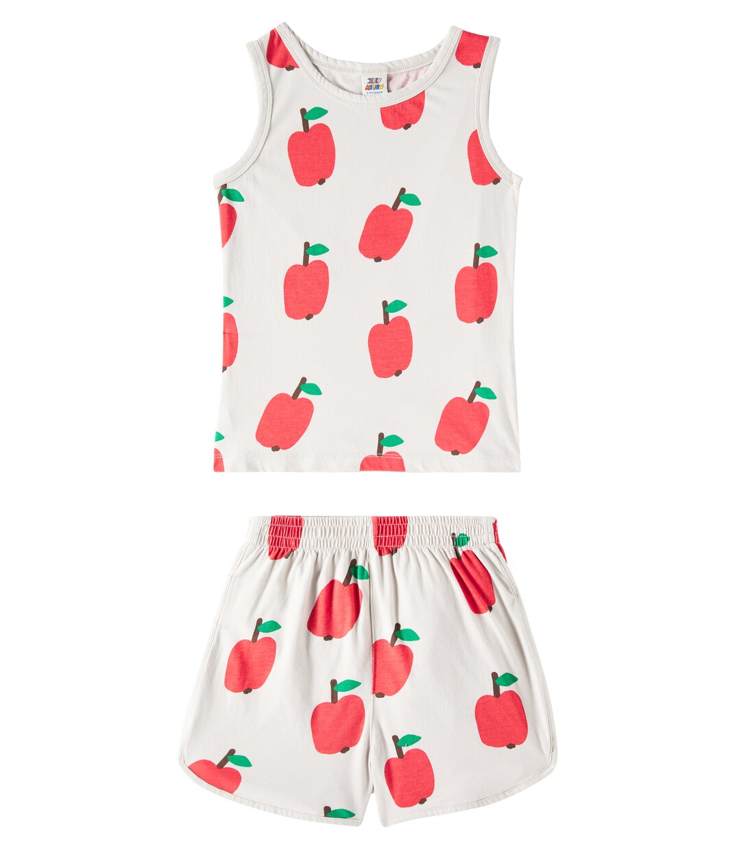 Apple printed jersey tank top and shorts set | Jellymallow