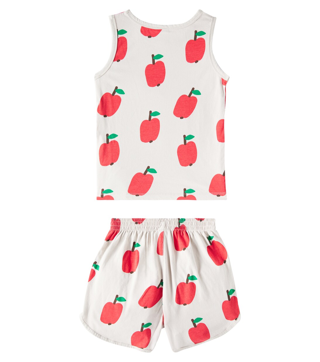 Apple printed jersey tank top and shorts set | Jellymallow