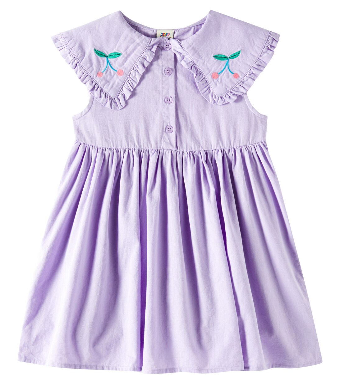 Cherry pleated cotton dress | Jellymallow