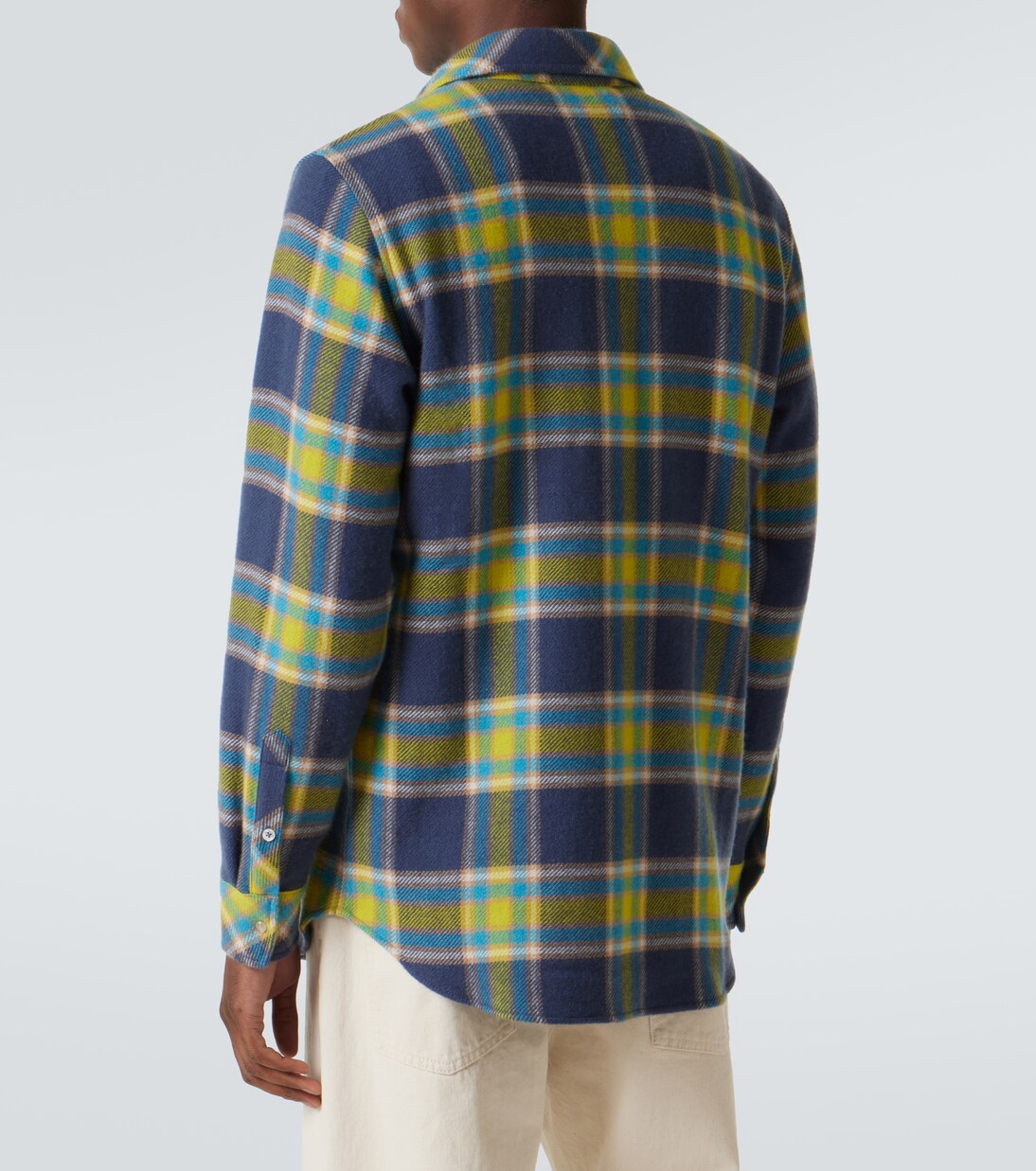 Explorer plaid cashmere shirt with quartz | God's True Cashmere