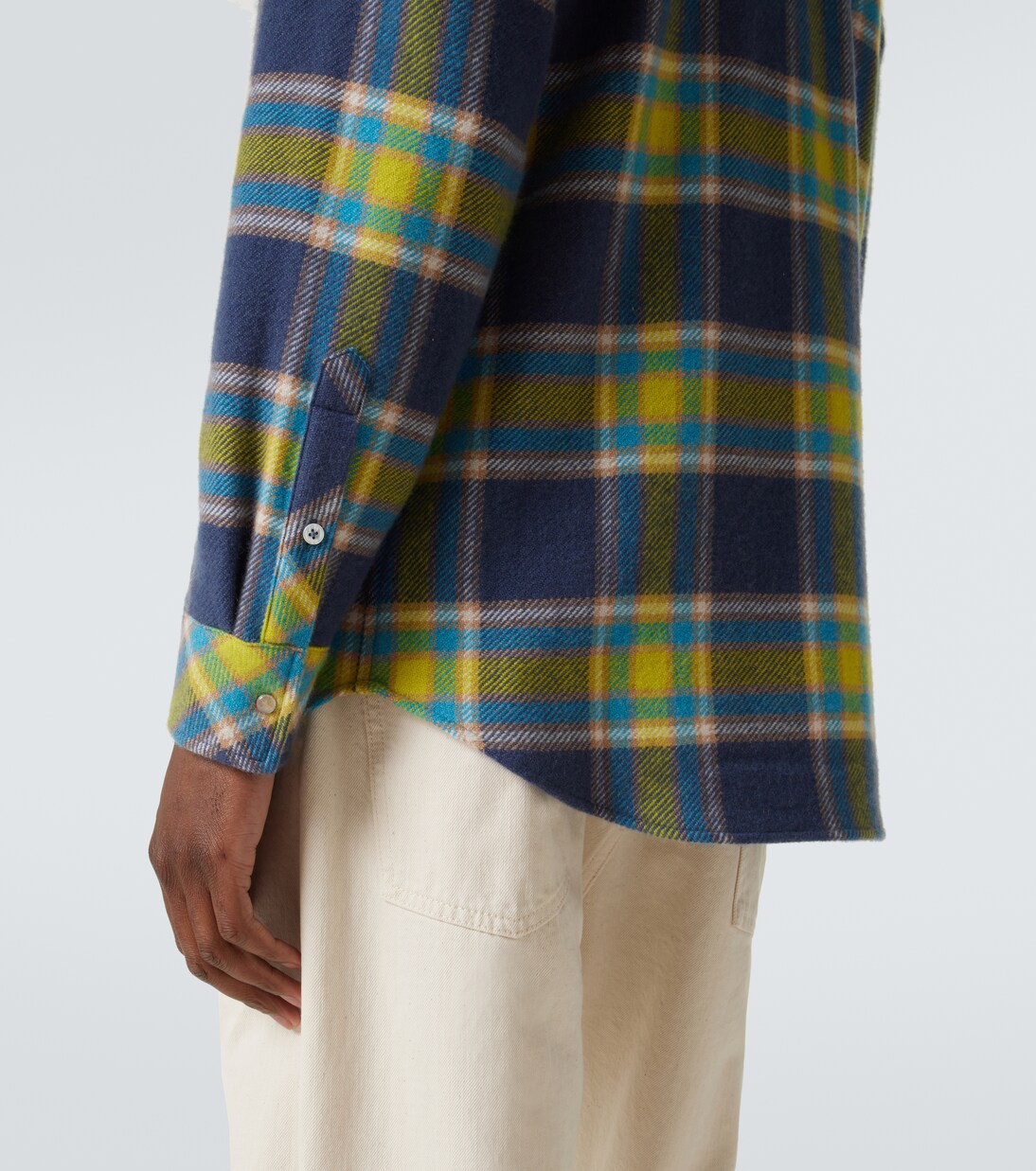 Explorer plaid cashmere shirt with quartz | God's True Cashmere