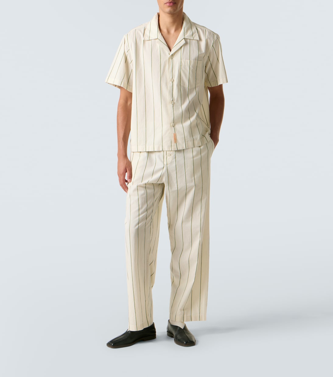 Celery striped cotton pajama pants | Bode