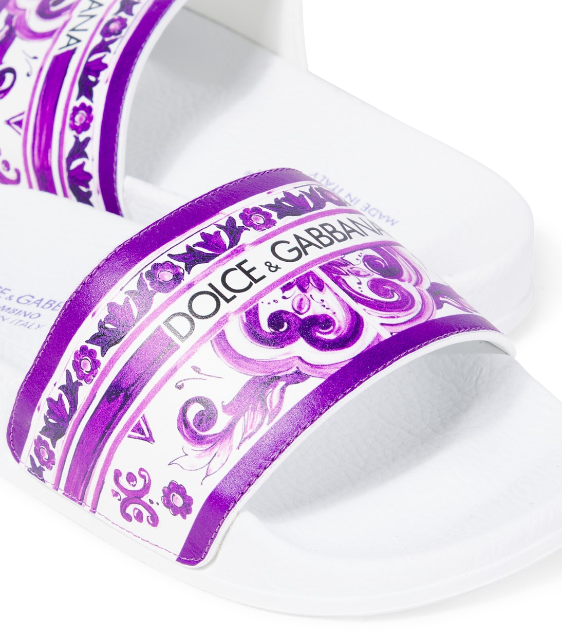 Majolica leather slides | Dolce&Gabbana Kids