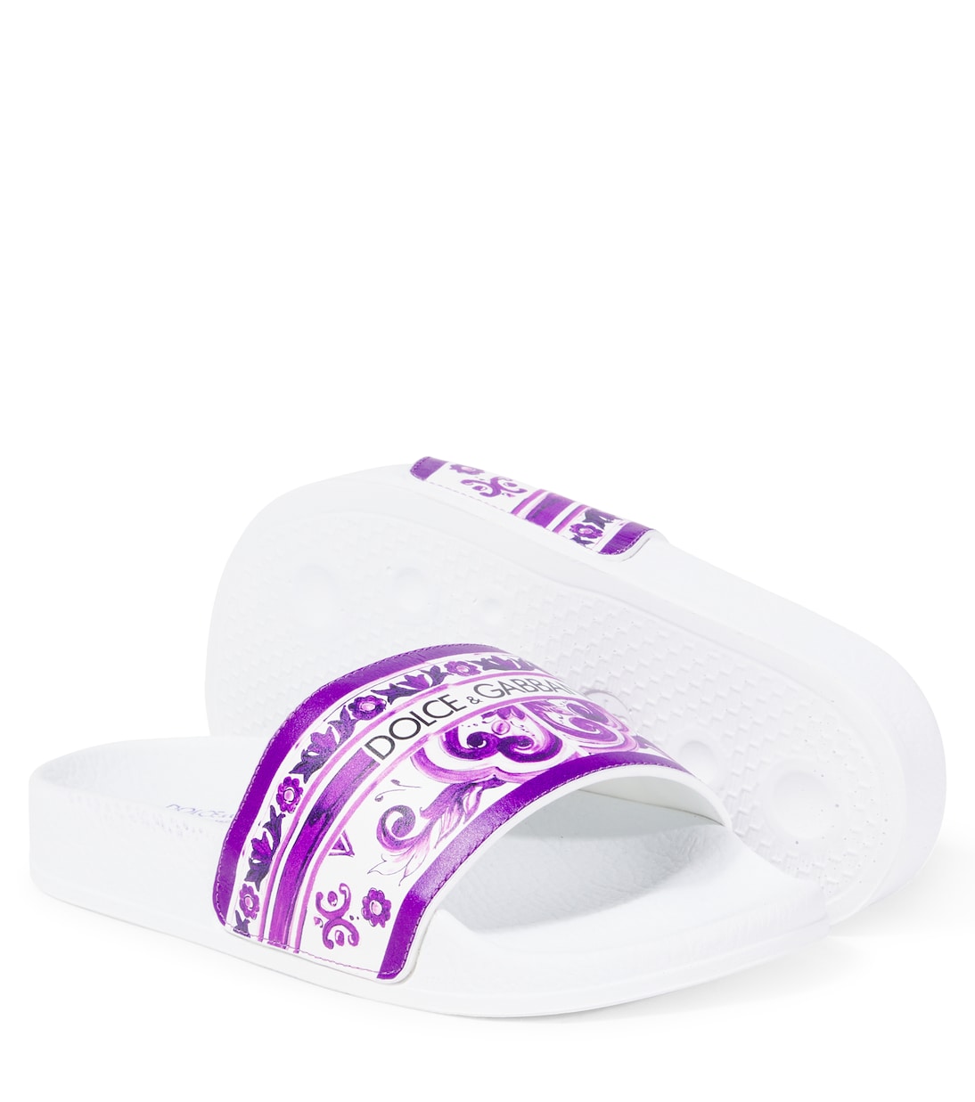 Majolica leather slides | Dolce&Gabbana Kids