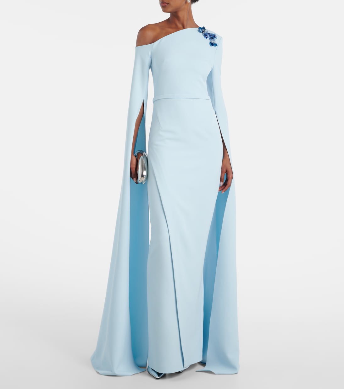 Abito lungo Rinna in crêpe con decorazioni | Safiyaa