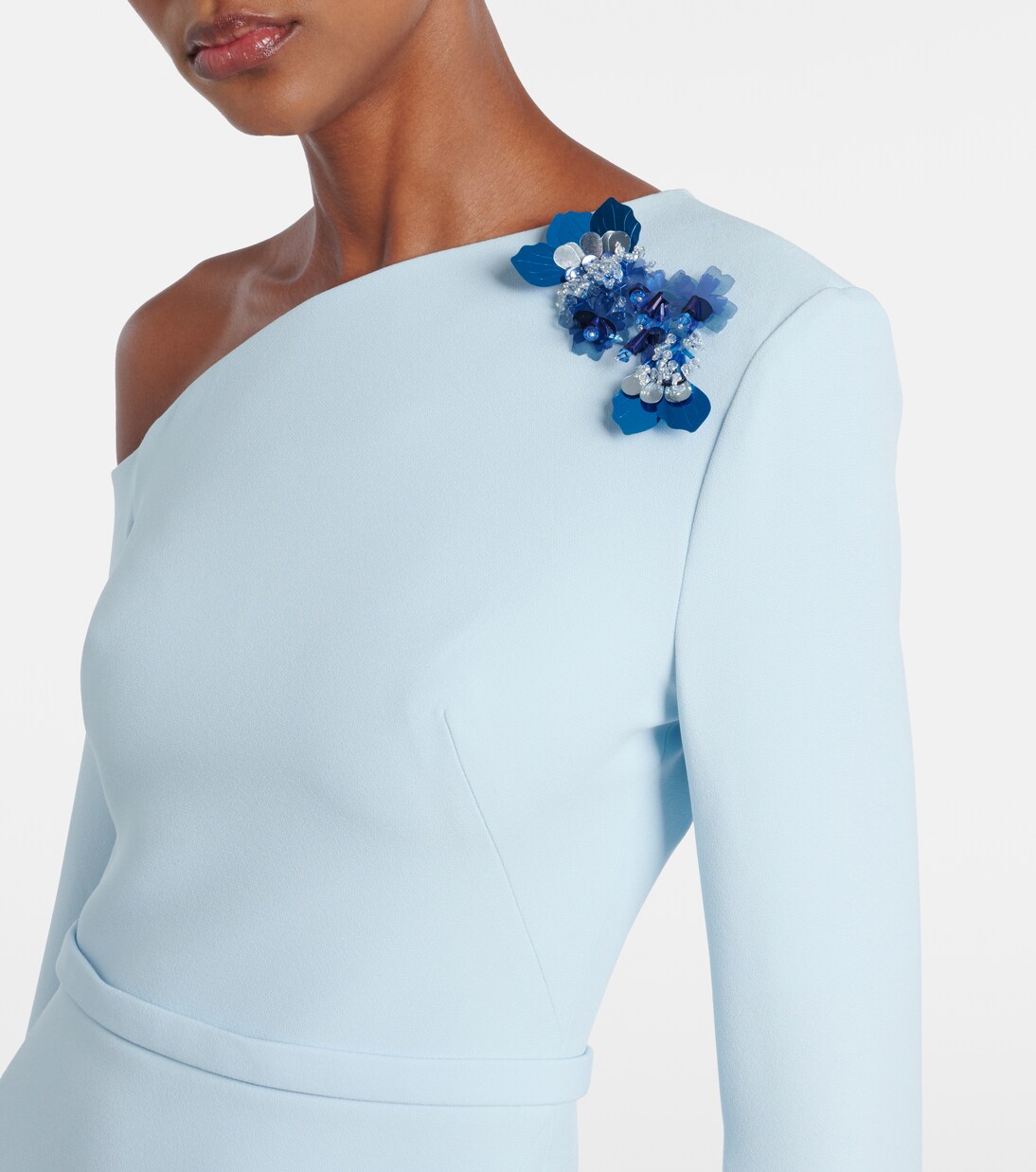 Abito lungo Rinna in crêpe con decorazioni | Safiyaa