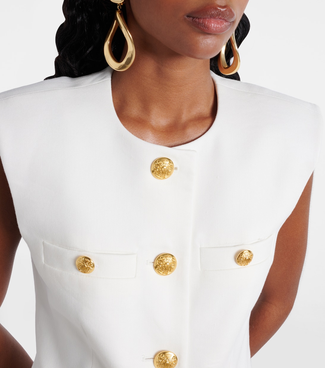 Tamara linen-blend vest | Veronica Beard