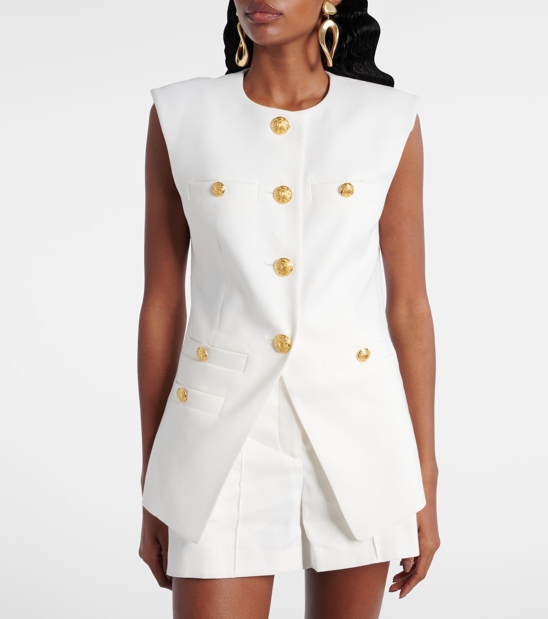 Tamara linen-blend vest | Veronica Beard