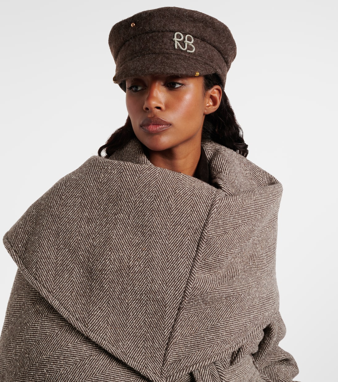 Pierced wool-blend newsboy cap | Ruslan Baginskiy