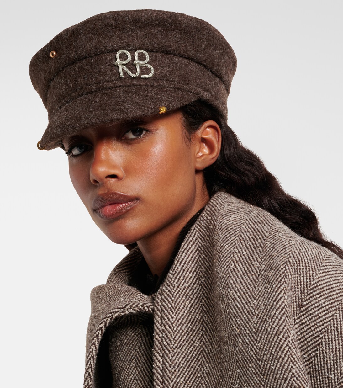 Pierced wool-blend newsboy cap | Ruslan Baginskiy