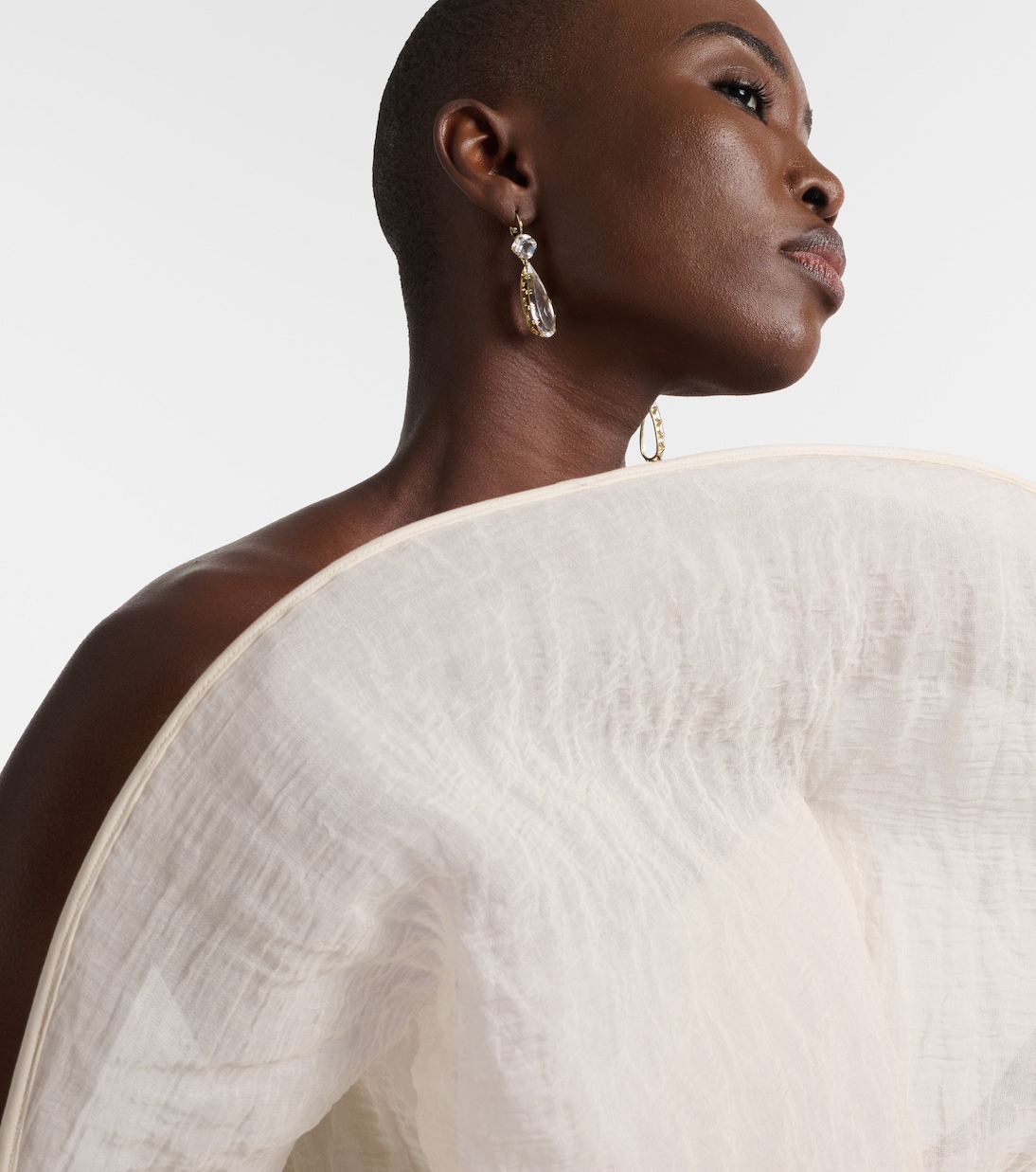 Boucles d'oreilles en or 18 ct et topaze blanche | Ileana Makri