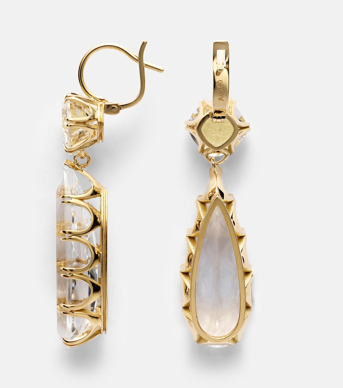 Boucles d'oreilles en or 18 ct et topaze blanche | Ileana Makri