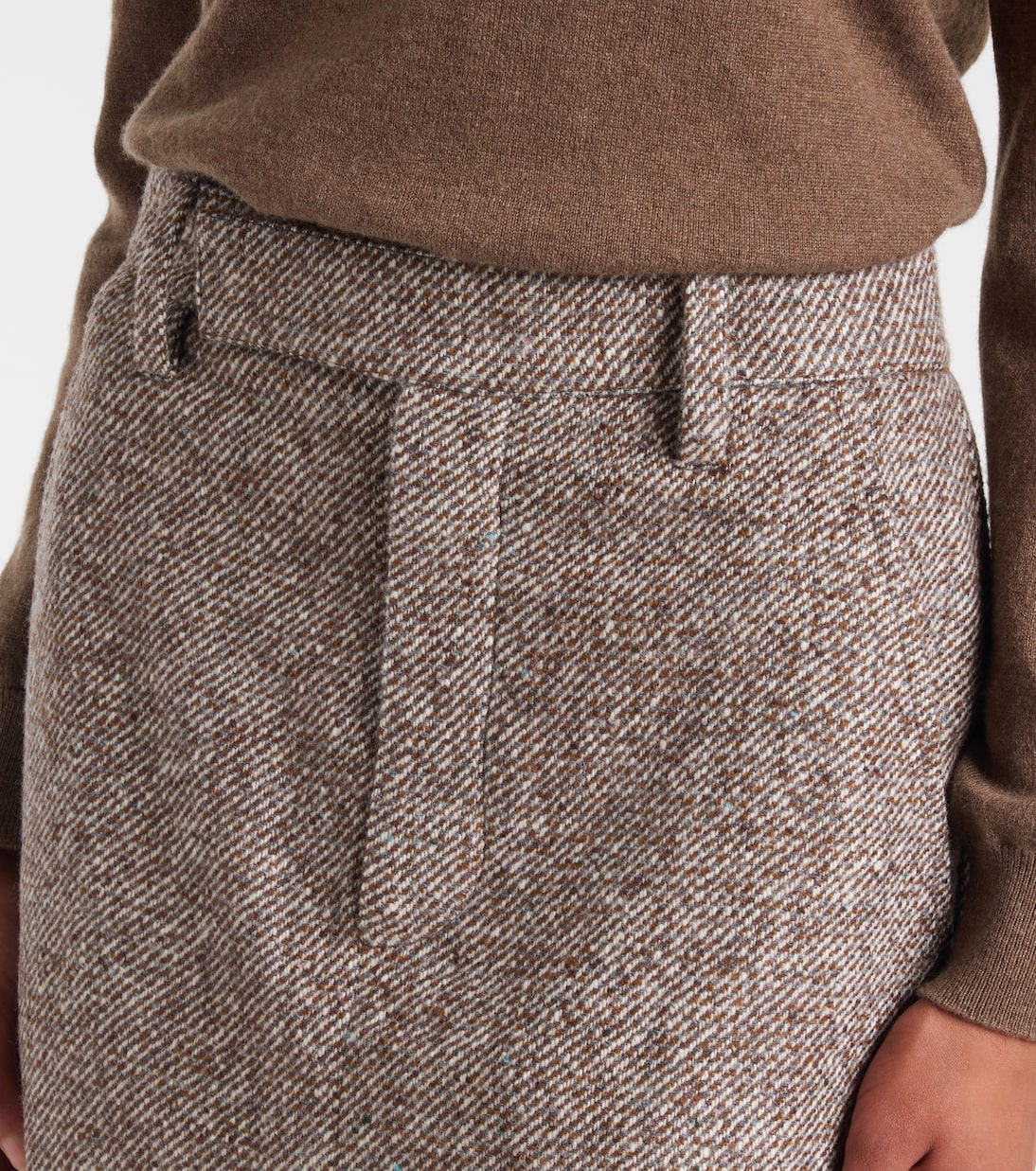 Wool and silk-blend midi skirt | Brunello Cucinelli
