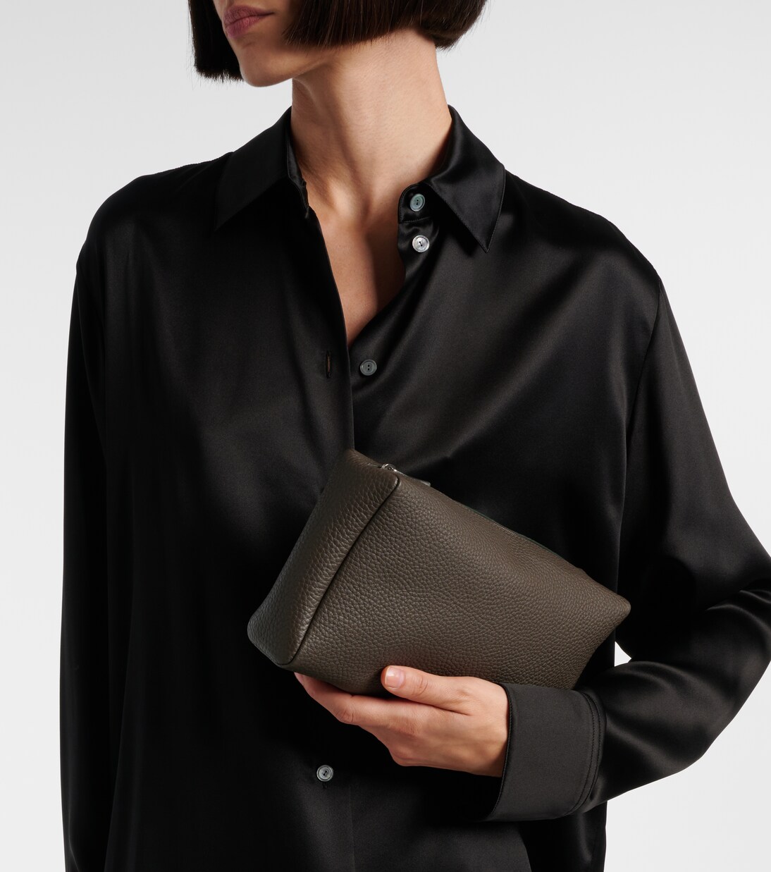 Clutch Squared Compact aus Leder | The Row