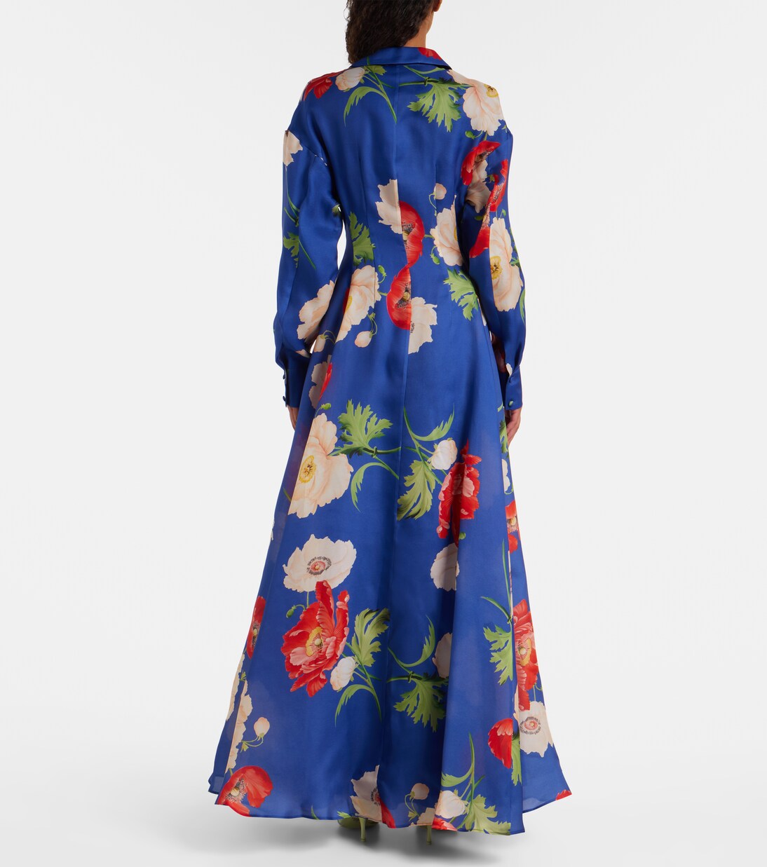 Robe longue Josephine en soie à fleurs | Leo Lin