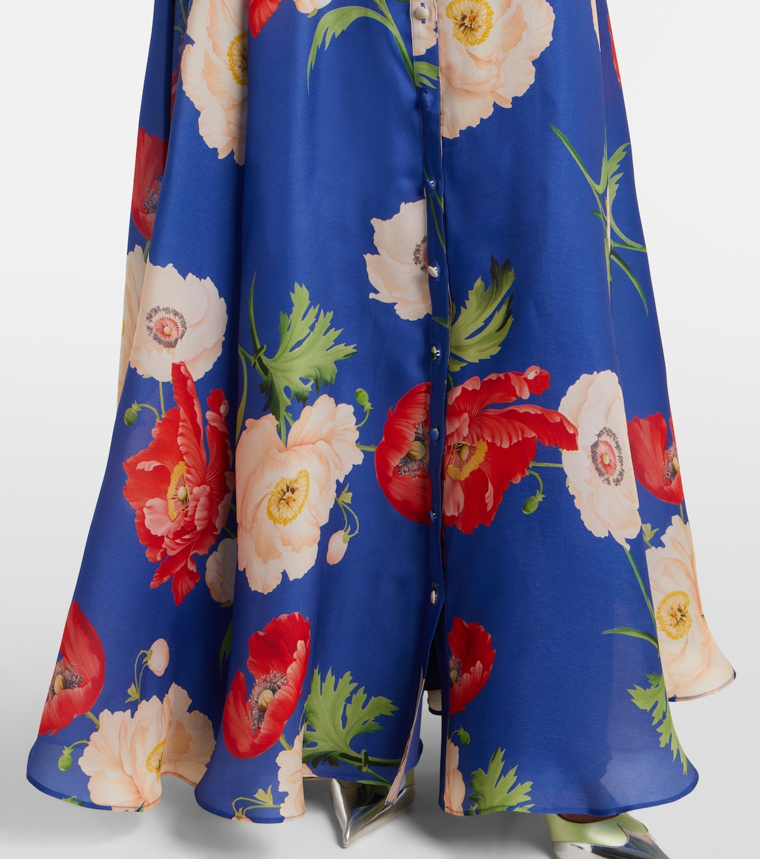 Robe longue Josephine en soie à fleurs | Leo Lin