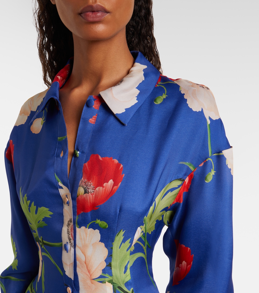 Robe longue Josephine en soie à fleurs | Leo Lin