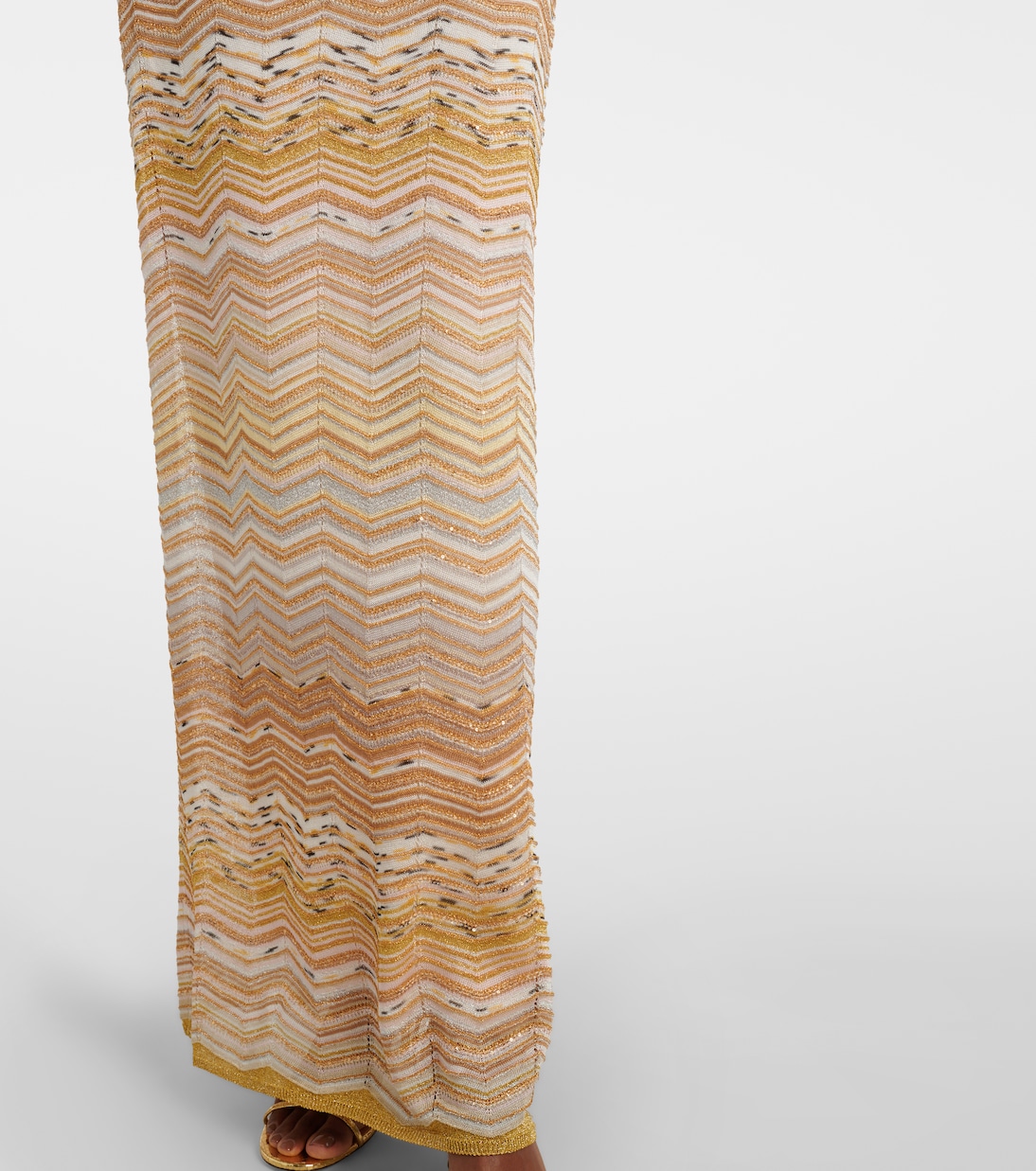 Zigzag lamé maxi dress | Missoni