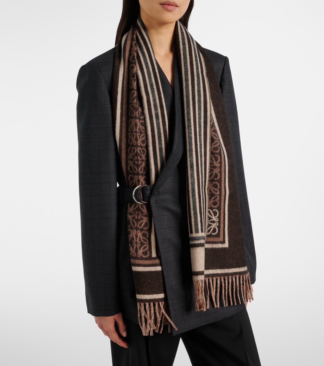Anagram wool and cashmere jacquard scarf | Loewe