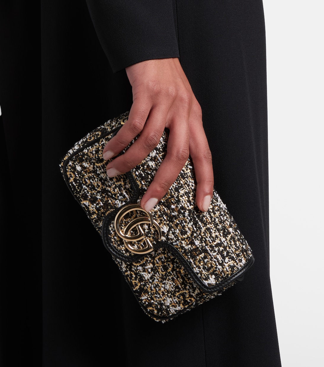 Bolso al hombro GG Marmont Mini de tweed | Gucci